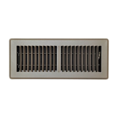 True Aire Tru Aire 4 in. H X 14 in. W 2-Way Powder Coat Brown Steel Floor Register C150MB 04X14